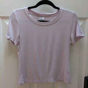 Light pink crop top, soft & stretchy, women's size Large (US)